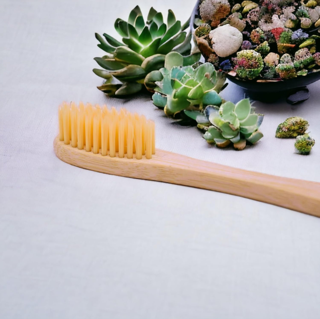 Bamboo Toothbrush Ultra Soft yellow Bristles ( 2 pieces )