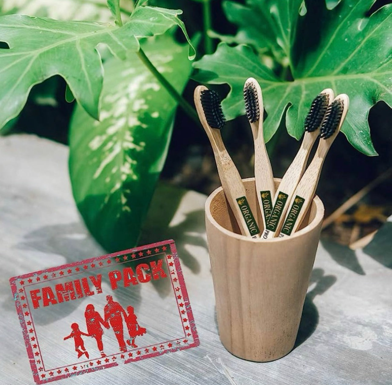 Life Protection 100% Organic Bamboo Toothbrush For adults with Charcoal Bristle Soft Toothbush (8 pieces )
