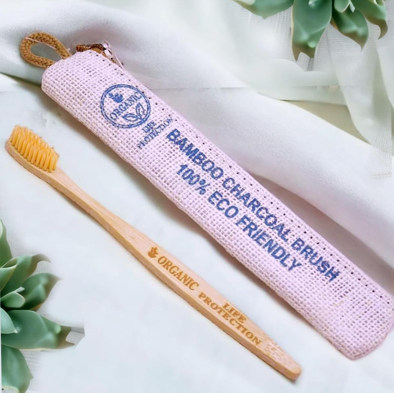 Bamboo Toothbrush Ultra Soft yellow Bristles ( 2 pieces )